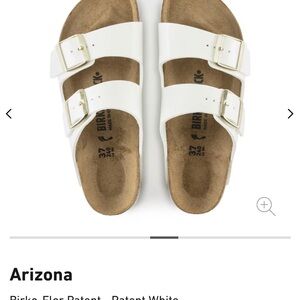 Birkenstock White Sandals with Adjustable Straps and Contoured Footbed